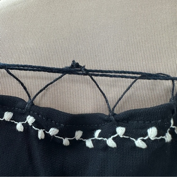 Vintage Jean Paul Gaultier Femme Embroidered Midi Dress US 8 Black LBD Y2k 90s - Picture 12 of 14